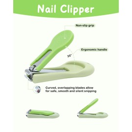 babygoal Baby Nail Flie Care Kit - 4-Piece Gentle Nail Trimmer & File Set with Safety Stopper | Painless Clipping for Newborns & Infants | Portable Case (Green) ZJCT02-B