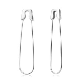 CHIC & ARTSY Earrings 925 Sterling Silver Paper Clip Earrings Fashion Cartilage Earrings Women Pin Earrings Women, Sterling Silver, No Gemstone