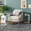 TUTOTAK C Shaped End Table with Charging Station, Side Table