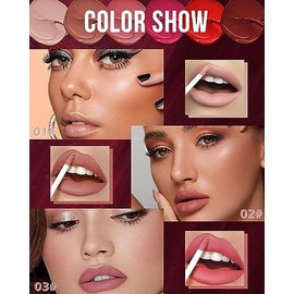 Kit De Labiales Líquidos Mate - 3 Piezas Tinte Labial De Alta Pigmentación, Brillo Labial Con Tinte Súper Aterciopelado, Hasta 16 Horas De Duración,