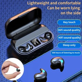 Tomedeks Mini Invisible Smallest Headphones Bluetooth In-Ear Wireless Headphones Bluetooth In-Ear Headphones for Sleeping Wireless Sleep Earbuds Headphones