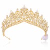 YBSHIN Light Up Rhinestone Gold Wedding Queen Crowns, Medieval Quinceanera