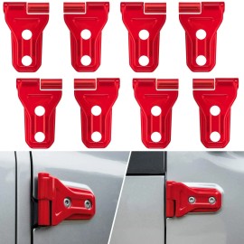 Bonbo Red Door Hinge Protect Cover Trim Fit For Jeep Wrangler JL 4 Door & 2 Door