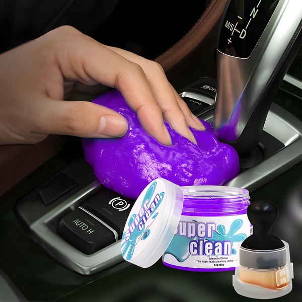 Cleaning Gel for Car, Includes Soft Brush Universal Detailing Automotive Dust Car Crevice Cleaner Auto Air Vent Interior Detail Removal Putty Cleaning Keyboard Cleaner for Car Vents, PC, Laptops, Came