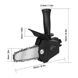 Oumefar Chainsaw Drill Attachment, Electric Drill to Saw Adapter Conversion Head Portable Chainsaw Attachment Set for Wood Cutting, Steel Pipe Plastic Cutting