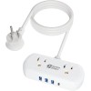 Super Danny Surge Protector Power Strip 2 Outlets 3 USB
