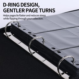 Trading Card Binder 9 Pocket - D Ring Card Binder with Zipper Fit 738 Cards