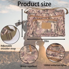 merrisport 20"x15" Range Target Carry Case with 3 Zipper Pockets and Front Hook & Loop Panel, Fits 8"x8", 12"x12", 12"x18" Targets –Camouflage Portable Shooting Accessory Bag, Targets Not Included