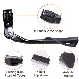 Hbaid Universal Bicycle Stand 24-29 Inch Aluminium - Lightweight Adjustable Bike Kickstand for City Bike, E-Bike, Mountain Bike - Quick Assembly, Rustproof, 35 kg Load Capacity