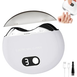Vencede Automatic Electric Nail Clipper, Electric Baby Nail Clippers with 3-Speeds Levels and Nail Clip Storage,USB Safety Electric Nail Trimmer for Baby, Kids,Seniors,Newborns,Infants,Adults（White）