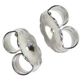 14K White Heavy Earring Back Clutch 0.030 Post 6mm 1-pair