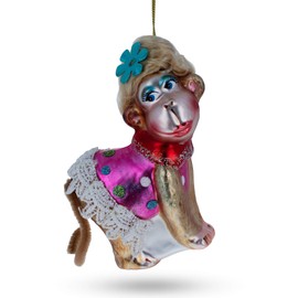 BestPysanky Stylish Monkey Glass Christmas Ornament