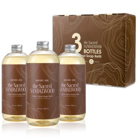 ROMIIE ZOI Liquid Hand Soap Refill Gift Set-3 Pack, Cruelty-Free and Biodegradable Formula, Moisturizing Hand Wash with Essential Oil for Sensitive Skin, Sandalwood Scent (26Fl Oz x 3)