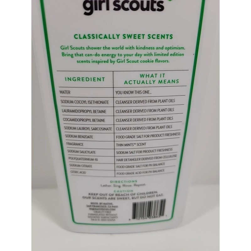 Native Limited Edition Girl Scouts Thin Mints Cookie Shampoo -