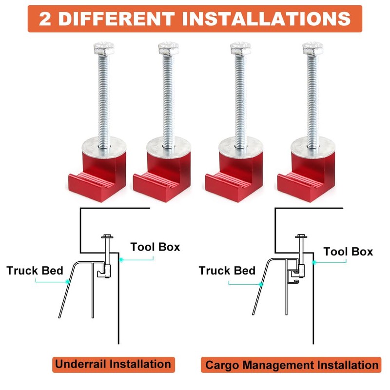 PETCHOR Truck Tool Box Mounting Kit No Drill, J Hook