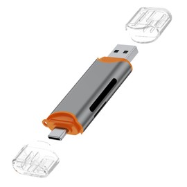 AXYO Type-C Card Reader, SD Card, Micro SD Card Support, USB-A, Type C 3.0, Memory Card Reader, OTG Converter, Universal Use, Aluminum Alloy, Gray