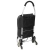 Foldable Black Shopping Trolley Cart with Waterproof Bag and Triangular