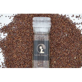 AseLife Energy® Grains of Paradise Spice with Spice Grinder 4.3 OZ Jar Melegueta Pepper Ginny Grains Mbongo spice Hepper Pepper Guinea Pepper Premium Non-GMO Vegan Paleo Gluten Free Plant Based African Spice Alligator Pepper