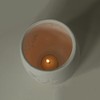 LED Solar Lantern Butterfly Ceramic White with Changing Light Colours