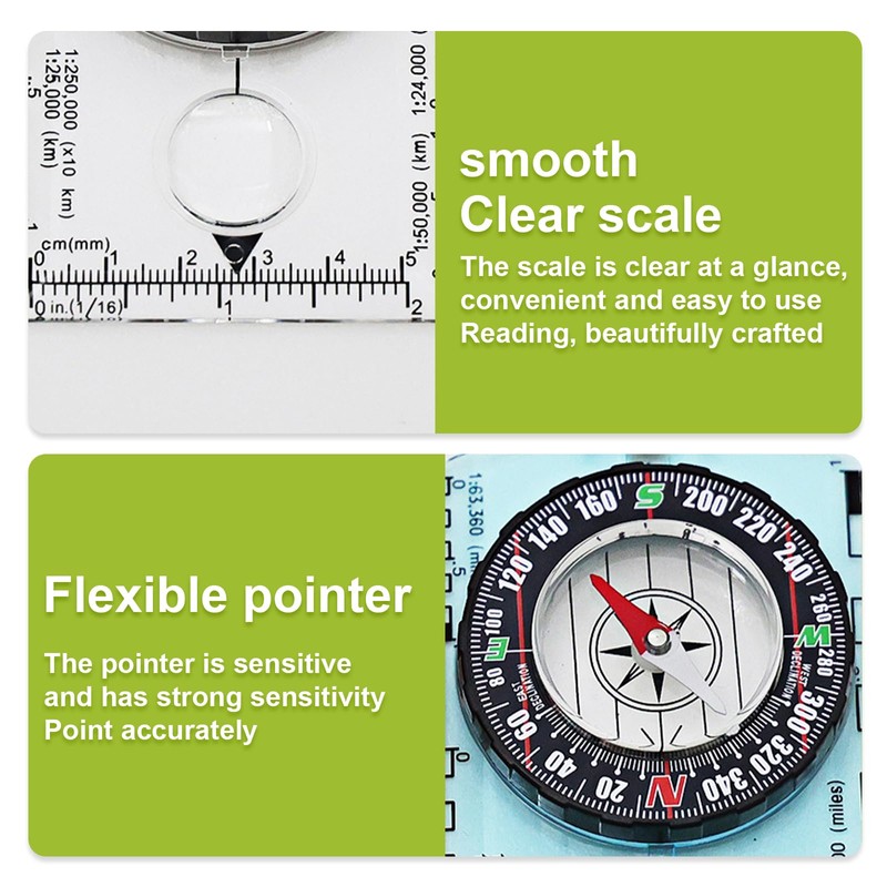 Outdoor Compass 4 Pack - TRACOMPAN Professional Waterproof Compass Navigation