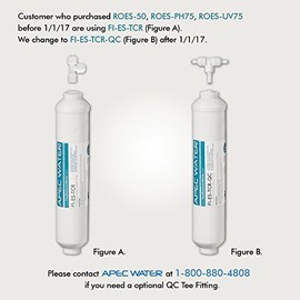 APEC FI-ES-TCR-QC 10" High Capacity Inline Carbon Filter with 1/4" Quick Connect Stage-5 For Undersink Reverse Osmosis Water System