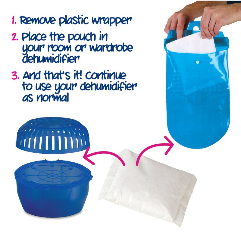 Ecozone Dehumidifier Refill Pouch, Damp, Mould & Moisture Absorber for