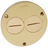 Hubbell Wiring Systems S3725 Brass Round Floor Box Duplex Screw