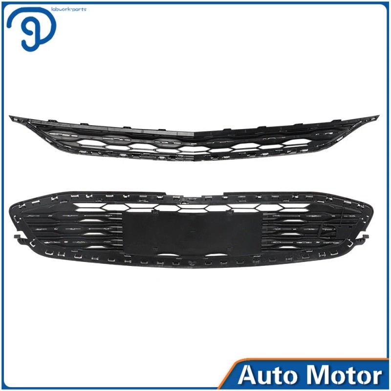 labwork Front Bumper Upper & Lower Grille Chrome & Black