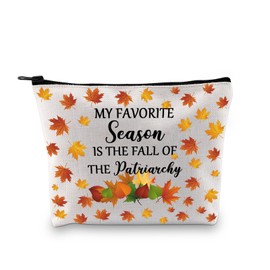BDPWSS Feminist Gifts for Women Feminism Gift My Favorite Season is The Fall of The Patriarchy Women Empowerment Makeup Bag (Fall of Patriarchy bagCA), CB1-10015