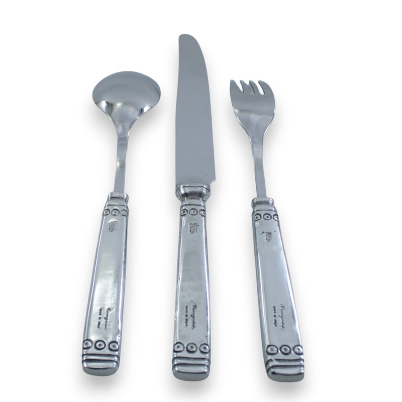 Cavagnini Handmade 18/10 Steel and Pewter Cutlery Set of 3