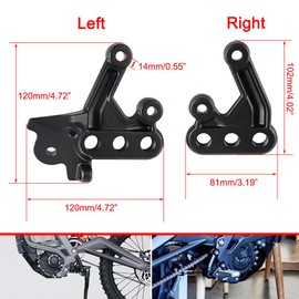 Foot Pegs Bracket Surron Foot Rest Brackets Motorcycle Footbracket CNC Aluminum Foot Peg Pedal Bracket Kit for Light Bee Sur-Ron S/X Dirt Bike black