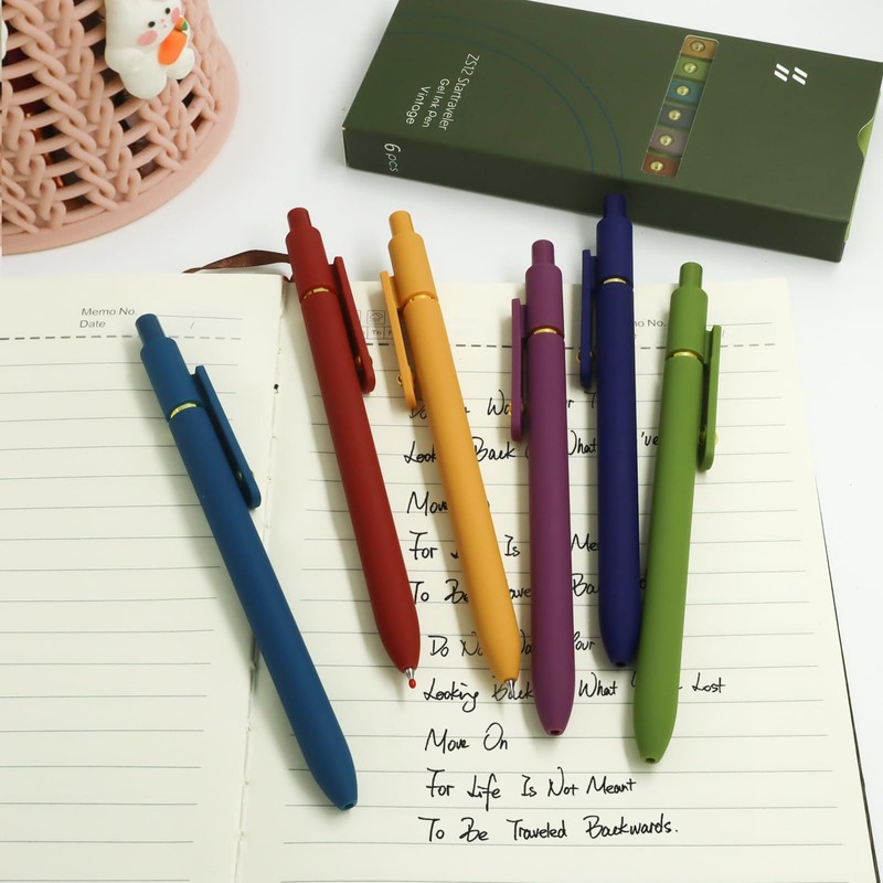 YOXMJDB Gel Pens, 6 Pcs 0.5mm Fine Point Smooth Writing