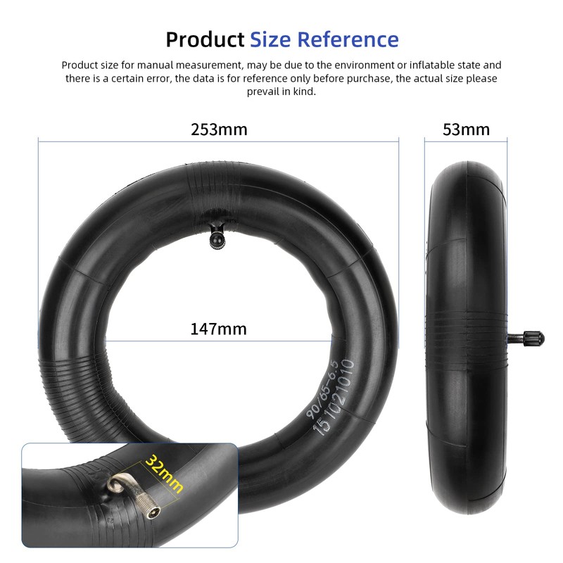 ulip (2 Pack) 90/65-6.5 Replacement Inner Tubes with 90 Degree