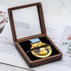 COSISO Single Solid Walnut Wood Medal Display Storage Box with