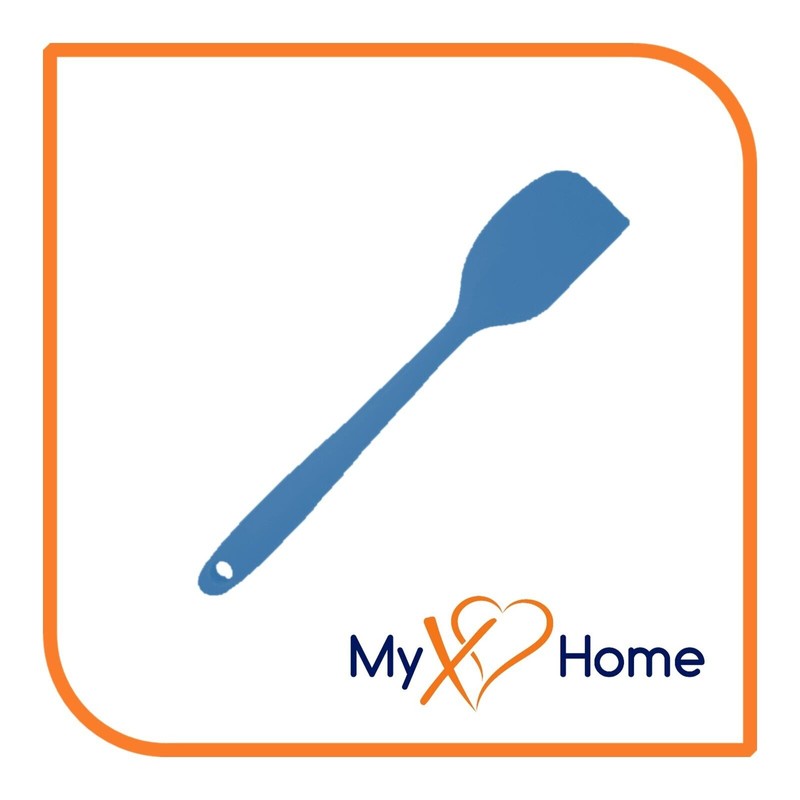 MyXoHome 8" Blue Silicone Spatula & Slotted Turner Set by