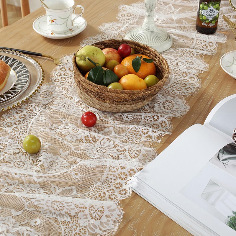 BSITSSS 2 PCS Table Runners, White Lace Table Runner 36