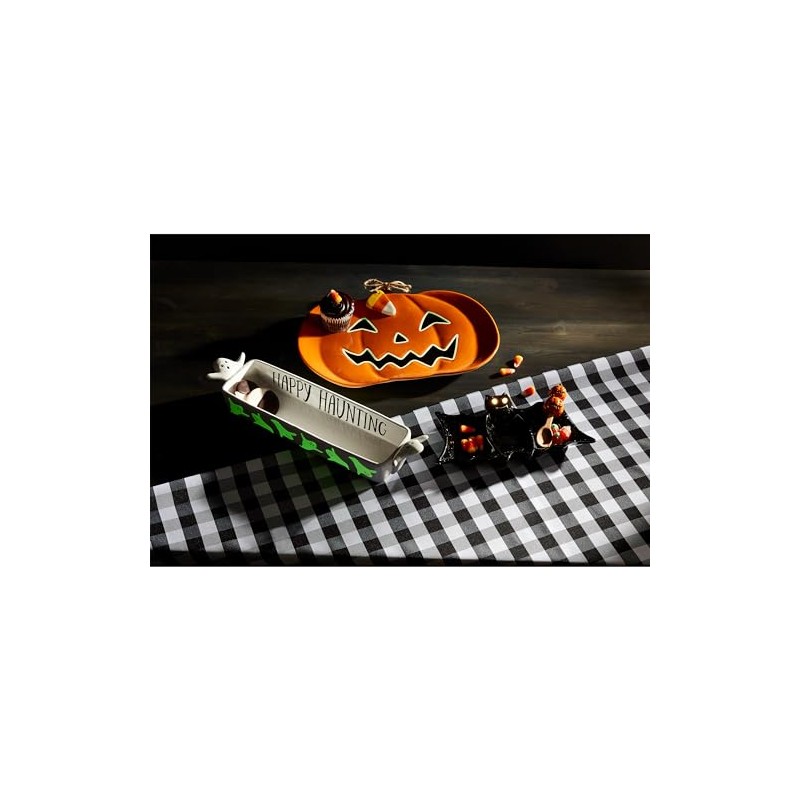 Mud Pie Pumpkin Glow In Dark Platter; 12" x 16"