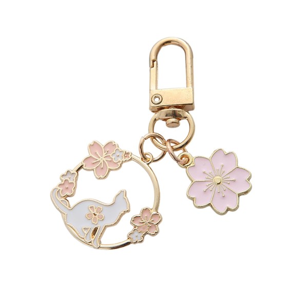 xuzhiyuan Cute Rabbit Keychain Kawaii Cartoon Sakura Rabbit Flower Keyring
