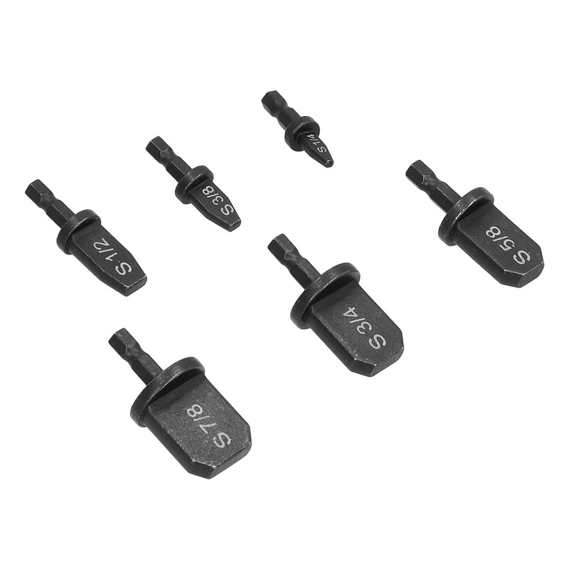 HVAC Tools, Swaging Tool Drill Bit Set, 6Pcs Hex Triangular