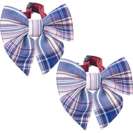 FUN LAVIE 2 piezas de collar de corbata de moño a cuadros para perro, gato, lindo collar con correa para el cuello para suministros de disfraz de mascota, estilo ajustable E