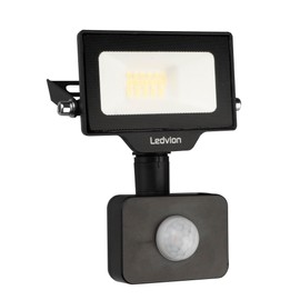 Ledvion - LED Floodlights with Motion Sensor, 10 Watt, 4000 K, 1100 Lumens, IP44, with Quick Connection
