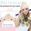 Hat Wig Beanie Hat with Hair Long Wavy Extensions Knit