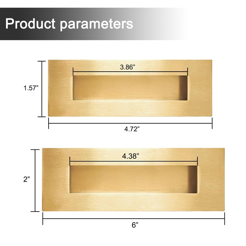 Recessed Finger Flush Pulls with Edge Pull - Suitable for