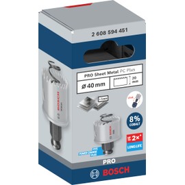 Bosch 1 x Pro Sheet Metal Power Change Plus Hole Saw (for Stainless Steel Sheets, Steel Sheets, Diameter 40 mm, Professional Accessories Drill/Screwdriver)