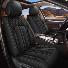 AOMSAZTO Seat Cover Full Set Fit for Chevy Colorado 2015-2024 LT Z71 Work Truck ZR2 Trail Boss(Only Fit for 5 Seats): Leather Protector Seat Covers Waterproof Compatible Airbag(5 Seats, Black)