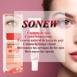 Sonew Crema para Ojos para círculo Oscuro Hinchazón Arrugas Anti envejecimiento Goji Berry Eye Gel Crema para día/Noche hidratante