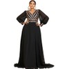 Giffniseti Women's V Neck Sequin Maxi Dress Long Plus Size