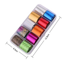 40 Rolls Starry Sky Nail Foil Adhesive Transfer Sticker Tips, EBANKU Nail Art Stickers Tips Wraps Foil Transfer Adhesive Glitters Acrylic DIY Decoration Kit(4 Boxes)