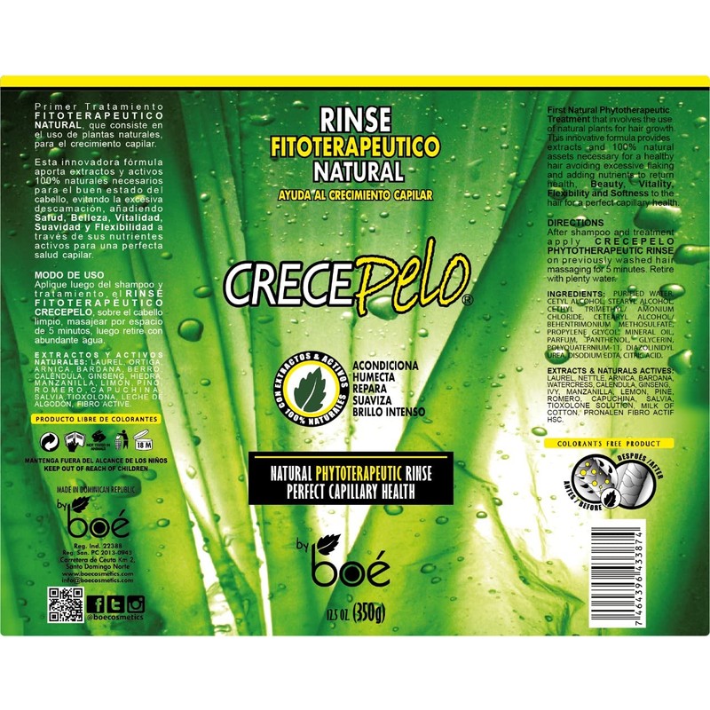 Crece Pelo Natural Hair Growth Duo – Phytotherapeutic Shampoo &