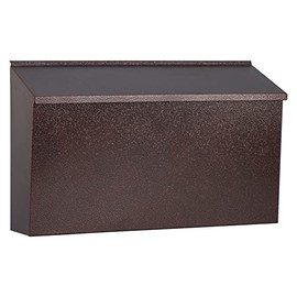 Dalmbox Wall-Mount Mailbox Large Mailbox for Post Rust-Proof Galvanized Steel Box for Outside or Townhouse Horizontal Style, Bronze, 15.7â x 4.3â x 9.4â